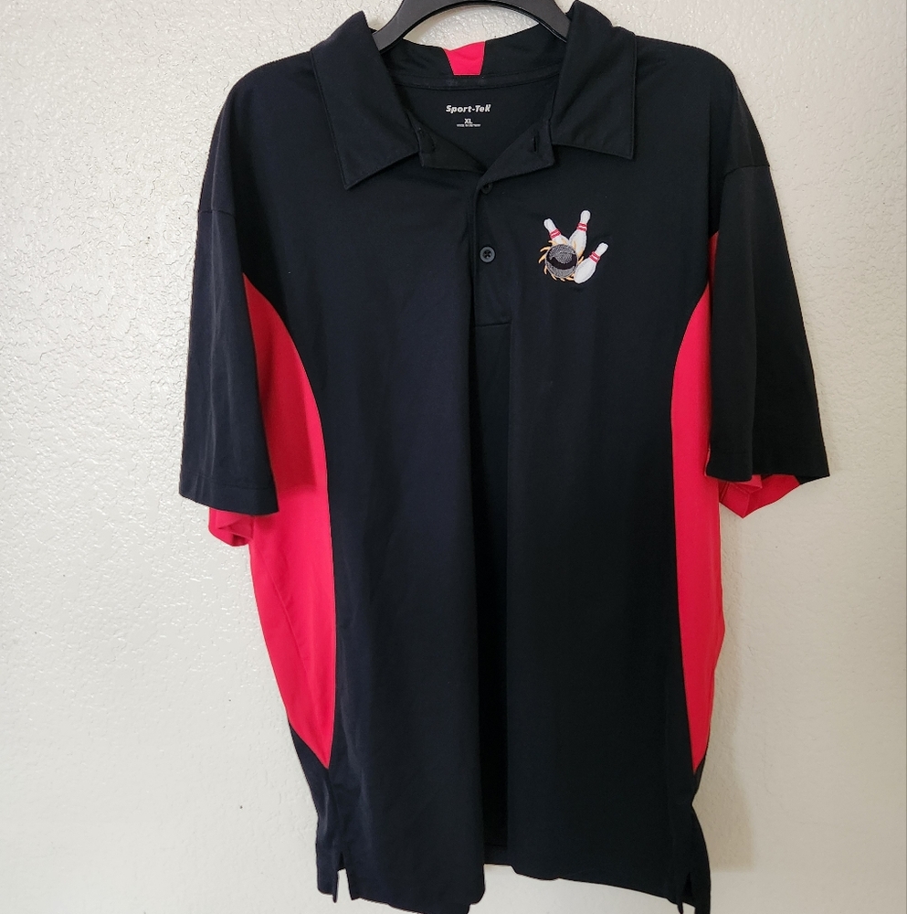 Nike Black and Red Polo Shirt Athletic Style